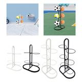 Maxbell Ball Storage Rack Metal Multifunctional Basketball Rack for Indoor Gym Rugby 4 Tier White
