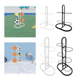 Maxbell Ball Storage Rack Metal Multifunctional Basketball Rack for Indoor Gym Rugby 4 Tier White
