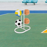 Maxbell Ball Storage Rack Metal Multifunctional Basketball Rack for Indoor Gym Rugby 4 Tier White