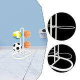 Maxbell Ball Storage Rack Metal Multifunctional Basketball Rack for Indoor Gym Rugby 4 Tier White