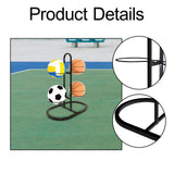Maxbell Ball Storage Rack Metal Multifunctional Basketball Rack for Indoor Gym Rugby 4 Tier Black