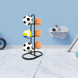Maxbell Ball Storage Rack Metal Multifunctional Basketball Rack for Indoor Gym Rugby 6 Tier Black