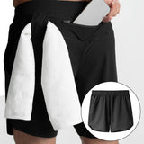 Maxbell Mens Workout Shorts with Towel Loop Sportswear for Exercise Jogging Football L