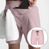 Maxbell Mens Workout Shorts Drawstring with Zipper Pockets for Exercise Fitness Pink M