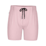 Maxbell Mens Workout Shorts Drawstring with Zipper Pockets for Exercise Fitness Pink L