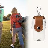 Maxbell Golf Ball Waist Bag Premium for Women, Men Convenient Waterproof Carry Pouch White and Brown