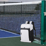 Maxbell Tennis Backpack Waterproof Oxford for Men Women for Outdoor Commuting Travel Black White