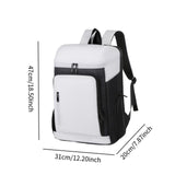 Maxbell Tennis Backpack Waterproof Oxford for Men Women for Outdoor Commuting Travel Black White