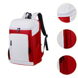 Maxbell Tennis Backpack Waterproof Oxford for Men Women for Outdoor Commuting Travel Red White