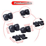 Maxbell Knee and Elbow Pads Wrist Guards for Skateboarding Skiing Outdoor Activities Black