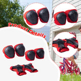 Maxbell Knee and Elbow Pads Wrist Guards for Skateboarding Skiing Outdoor Activities Red