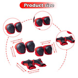 Maxbell Knee and Elbow Pads Wrist Guards for Skateboarding Skiing Outdoor Activities Red