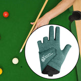 Maxbell 3 Fingers Billiard Glove Anti Slip Snooker Glove for Playing Training Sports Green M
