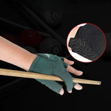 Maxbell 3 Fingers Billiard Glove Anti Slip Snooker Glove for Playing Training Sports Green L