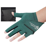 Maxbell 3 Fingers Billiard Glove Anti Slip Snooker Glove for Playing Training Sports Green L