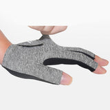 Maxbell 3 Fingers Billiard Glove Anti Slip Snooker Glove for Playing Training Sports Grey L