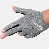 Maxbell 3 Fingers Billiard Glove Anti Slip Snooker Glove for Playing Training Sports Grey L