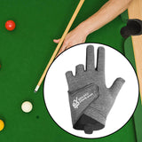 Maxbell 3 Fingers Billiard Glove Anti Slip Snooker Glove for Playing Training Sports Grey L