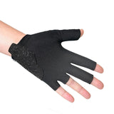 Maxbell 3 Fingers Billiard Glove Anti Slip Snooker Glove for Playing Training Sports Grey L
