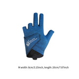 Maxbell 3 Fingers Billiard Glove Anti Slip Snooker Glove for Playing Training Sports Blue M