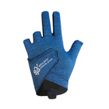 Maxbell 3 Fingers Billiard Glove Anti Slip Snooker Glove for Playing Training Sports Blue M