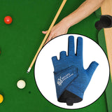 Maxbell 3 Fingers Billiard Glove Anti Slip Snooker Glove for Playing Training Sports Blue L