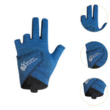 Maxbell 3 Fingers Billiard Glove Anti Slip Snooker Glove for Playing Training Sports Blue L