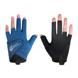 Maxbell 3 Fingers Billiard Glove Anti Slip Snooker Glove for Playing Training Sports Blue L