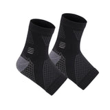 Maxbell Ankle Compression Socks Sweat Absorbing Breathable for Men/Women Ankle Brace M Black