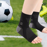 Maxbell Ankle Compression Socks Sweat Absorbing Breathable for Men/Women Ankle Brace M Black