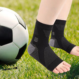 Maxbell Ankle Compression Socks Sweat Absorbing Breathable for Men/Women Ankle Brace XL Black