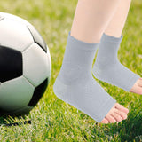 Maxbell Ankle Compression Socks Sweat Absorbing Breathable for Men/Women Ankle Brace L Gray