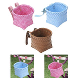 Maxbell Kids Bike Basket Decoration Gift Handwoven Compact Supplies Handlebar Basket Pink