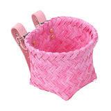 Maxbell Kids Bike Basket Decoration Gift Handwoven Compact Supplies Handlebar Basket Pink