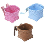 Maxbell Kids Bike Basket Decoration Gift Handwoven Compact Supplies Handlebar Basket Pink