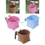 Maxbell Kids Bike Basket Decoration Gift Handwoven Compact Supplies Handlebar Basket Pink