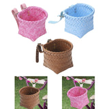 Maxbell Kids Bike Basket Decoration Gift Handwoven Compact Supplies Handlebar Basket Pink