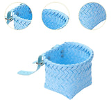 Maxbell Kids Bike Basket Decoration Gift Handwoven Compact Supplies Handlebar Basket Blue