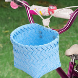 Maxbell Kids Bike Basket Decoration Gift Handwoven Compact Supplies Handlebar Basket Blue