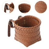 Maxbell Kids Bike Basket Decoration Gift Handwoven Compact Supplies Handlebar Basket Brown