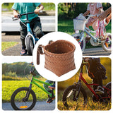 Maxbell Kids Bike Basket Decoration Gift Handwoven Compact Supplies Handlebar Basket Brown