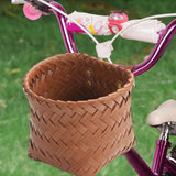Maxbell Kids Bike Basket Decoration Gift Handwoven Compact Supplies Handlebar Basket Brown