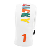 Maxbell Golf Club Head Cover Easy to Use Golf Wood Headcover for Golf Courses Adults White DR 32cmx15cm