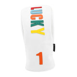 Maxbell Golf Club Head Cover Easy to Use Golf Wood Headcover for Golf Courses Adults White DR 32cmx15cm