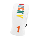 Maxbell Golf Club Head Cover Easy to Use Golf Wood Headcover for Golf Courses Adults White DR 32cmx15cm