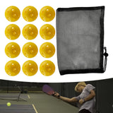 Maxbell 12Pcs Outdoor Pickleballs 26 Holes Portable with Storage Bag for Competition Yellow