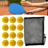 Maxbell 12Pcs Outdoor Pickleballs 26 Holes Portable with Storage Bag for Competition Yellow