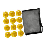 Maxbell 12Pcs Outdoor Pickleballs 26 Holes Portable with Storage Bag for Competition Yellow