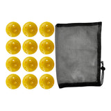 Maxbell 12Pcs Outdoor Pickleballs 26 Holes Portable with Storage Bag for Competition Yellow