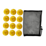 Maxbell 12Pcs Outdoor Pickleballs 26 Holes Portable with Storage Bag for Competition Yellow